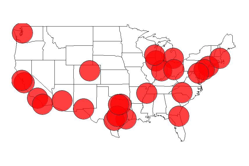 Radius-based regions